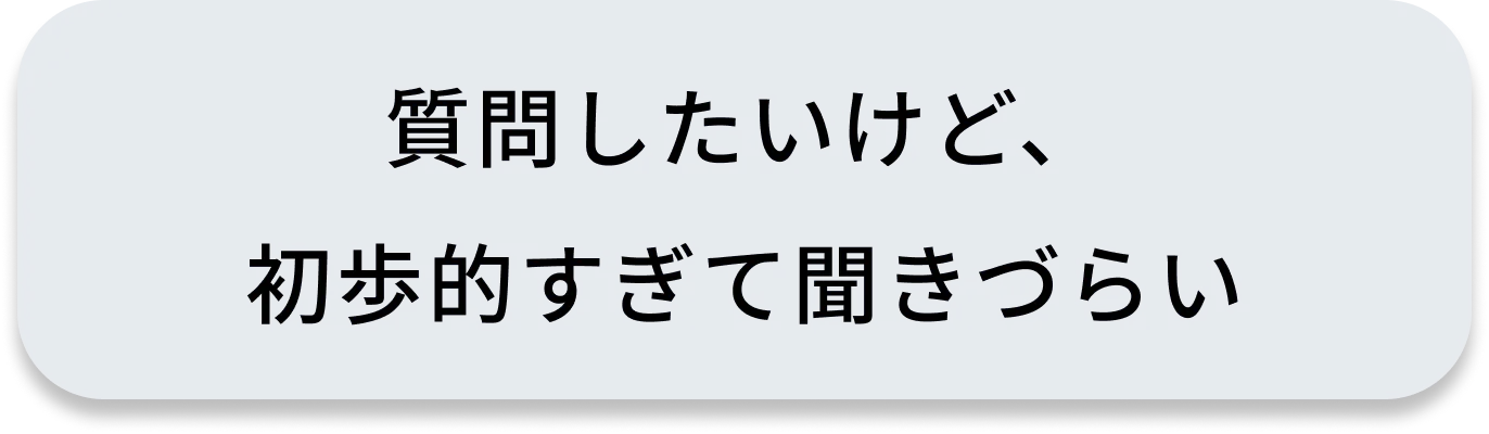 質問したいけど、初歩的すぎて聞きづらい